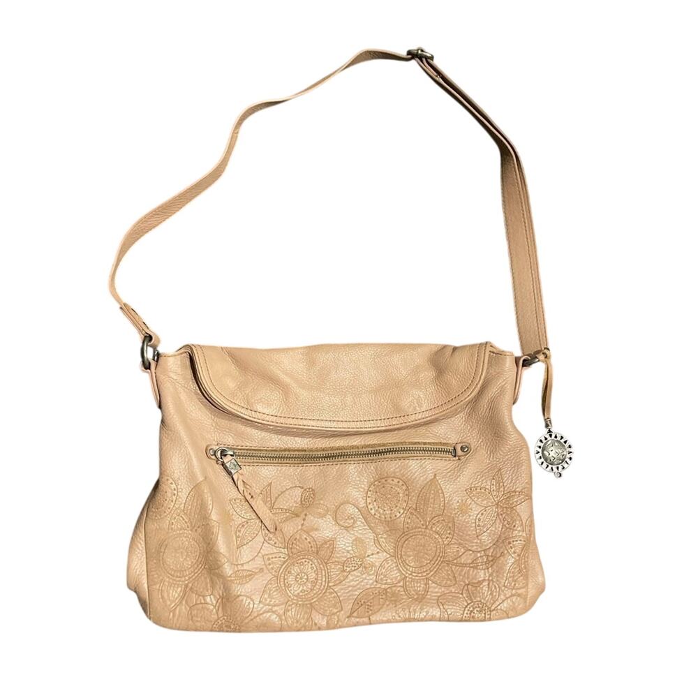 The Sak Leather Shoulder Embossed Floral Mandala Bohemian Artsy Chic